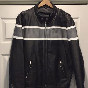 Men’s Genuine Leather Motorcycle Jacket Size 44